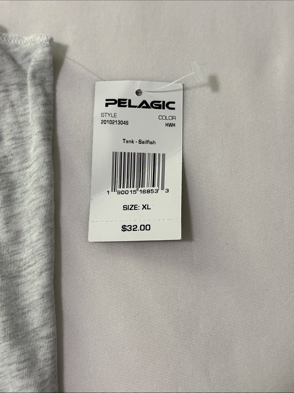 Pelagic Light Heather Gray Tank with Navy Sailfish Graphic Size XL NWT - Picture 6 of 6